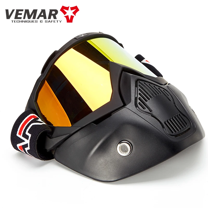 VEMAR Motorcycle Riding Mask Men Women Goggles Windproof Mask Personalized Retro Off-Road Mask Goggles