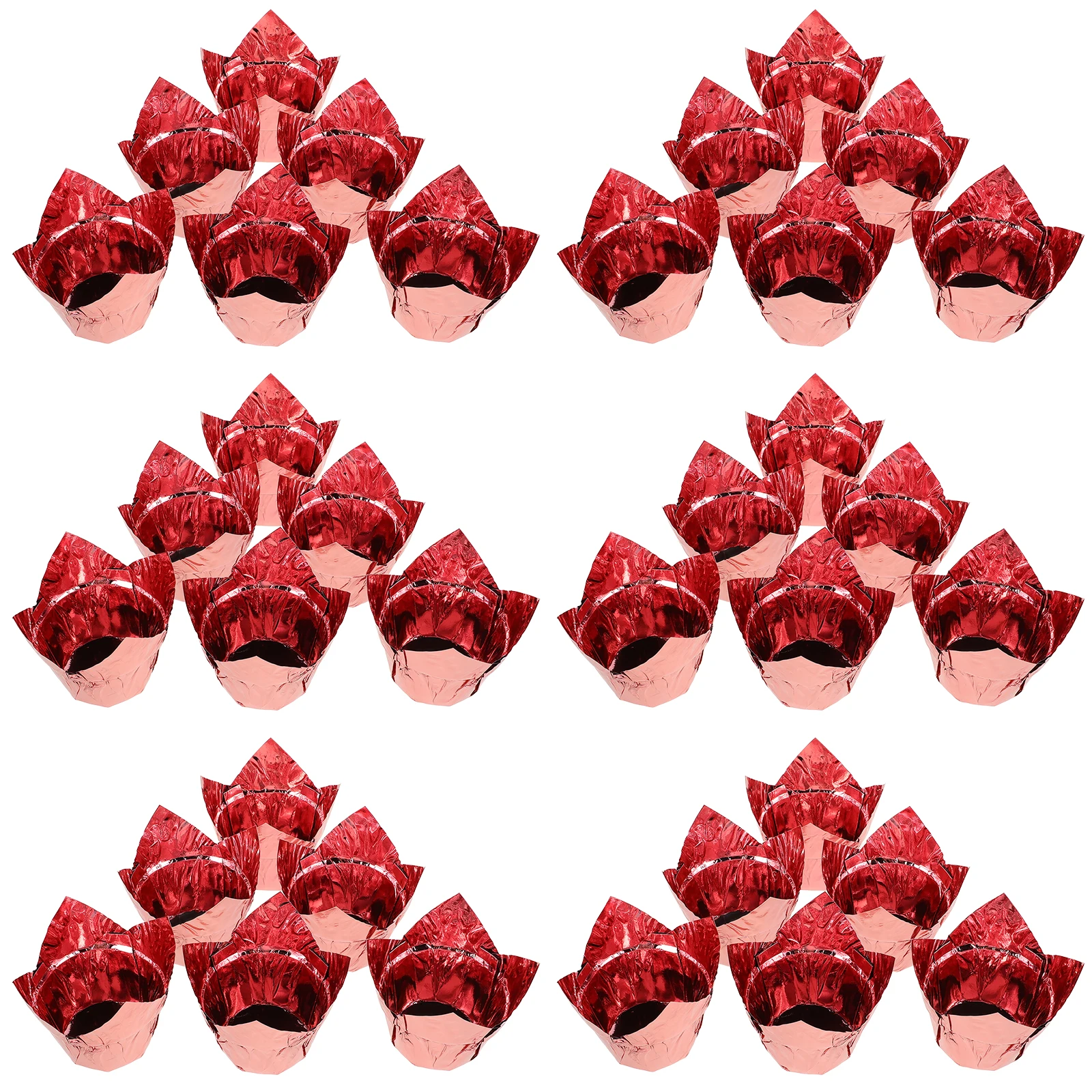 

50 Pcs Baking Cup Lining Cupcake Holders Liners Foil Cups Halloween Tulip Style Supplies Aluminum Paper