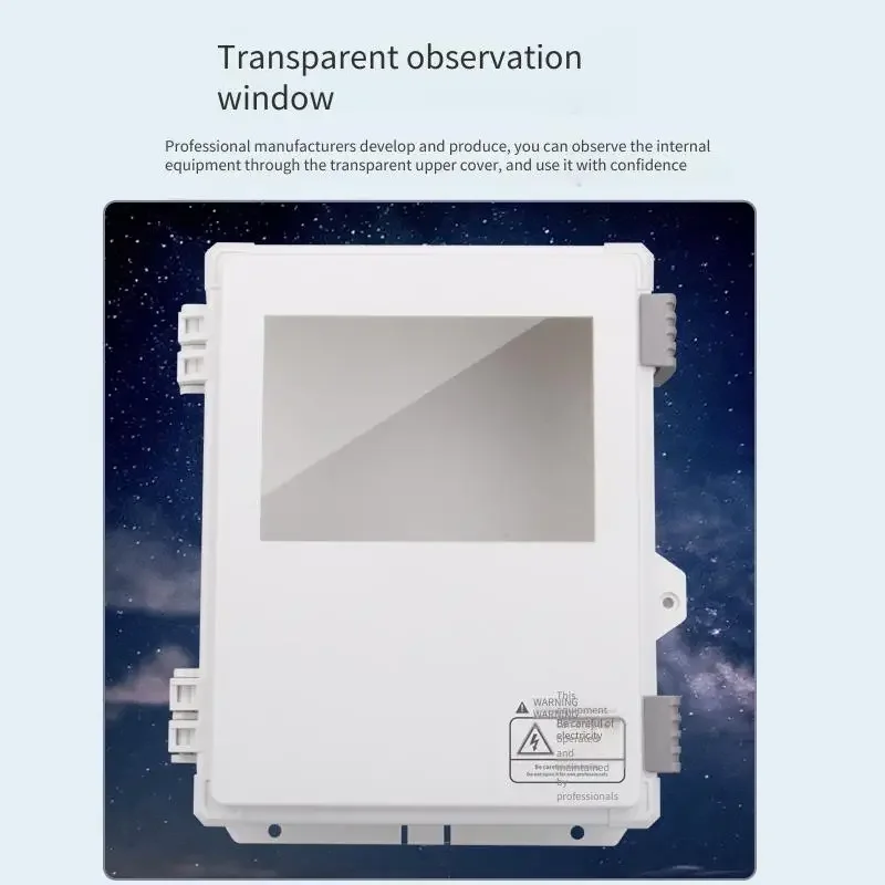 H-Type Outdoor Waterproof ABS Plastic Junction Box with Ears Transparent Power Button for Monitoring Applications