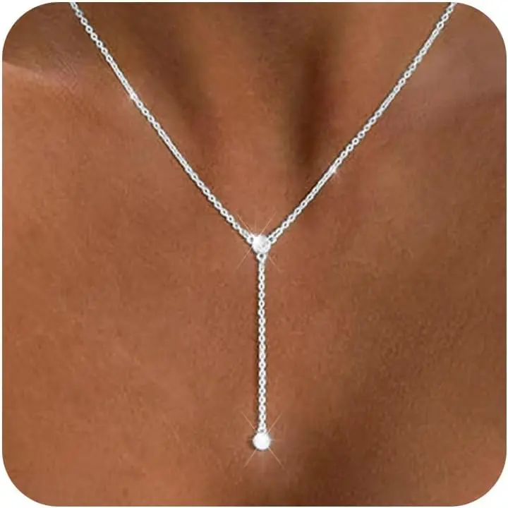 

Золотое ожерелье для женщин, длинное ожерелье-лариат Y-образной формы, изящное, с позолотой 14K/серебром, многослойное, с бусинами, для женщин