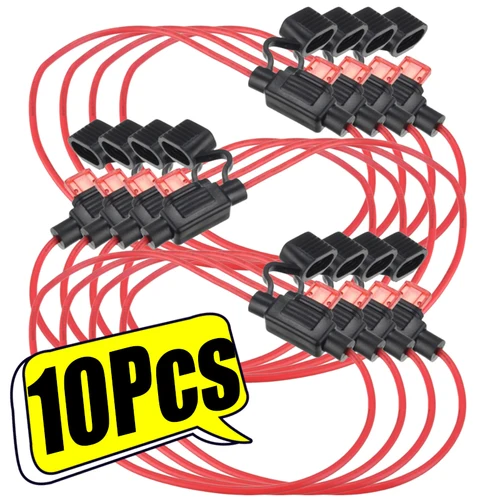 12V 30A 5/10 Uds Mini portafusibles de coche de hoja toma de fusible impermeable en línea adaptador de interruptor de corte caja a prueba de salpicaduras portafusibles