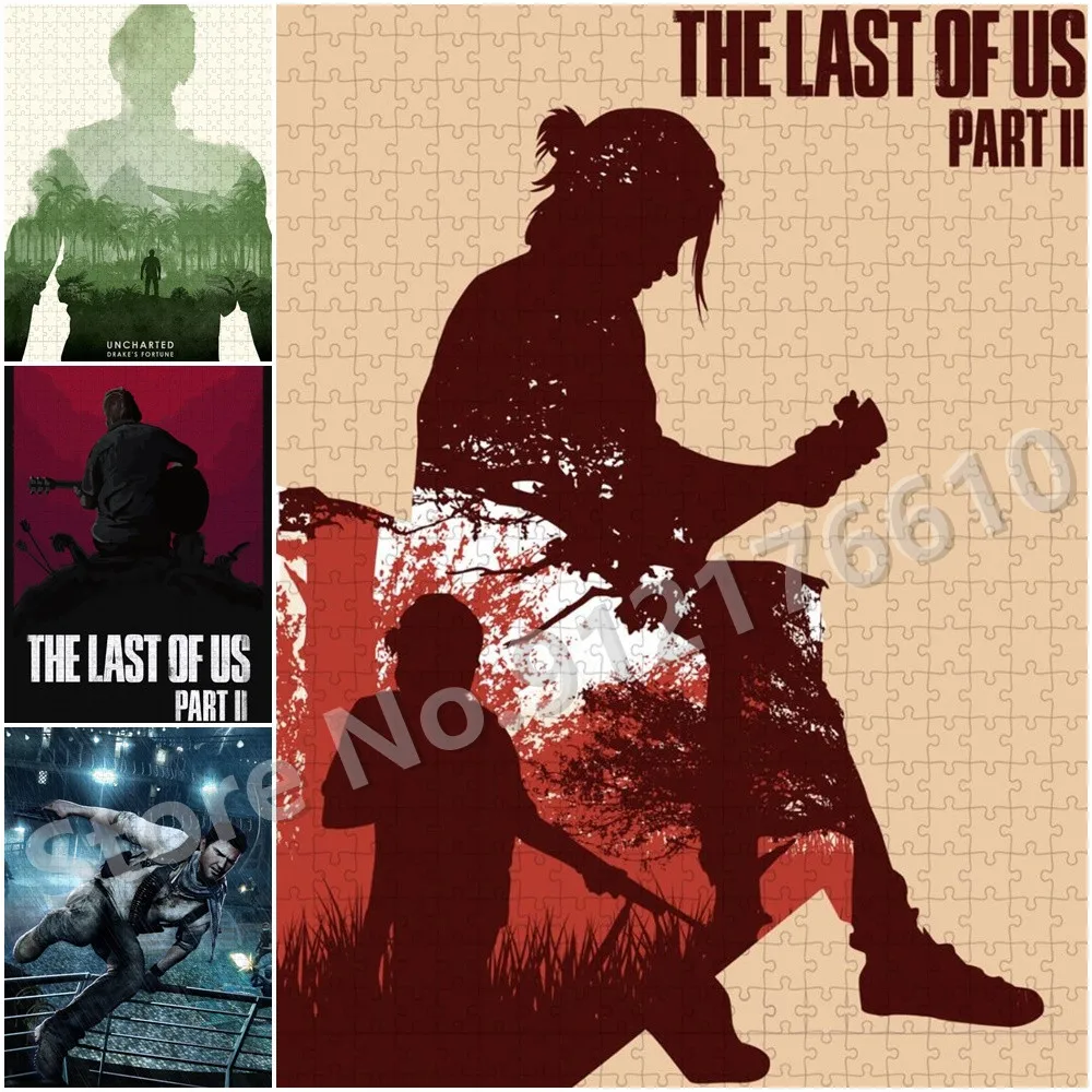 Puzzles interactifs The Last of Us pour adultes, jeu classique, jeu vidéo, décompression, jouets cadeaux, 300 pièces, 500/1000 pièces