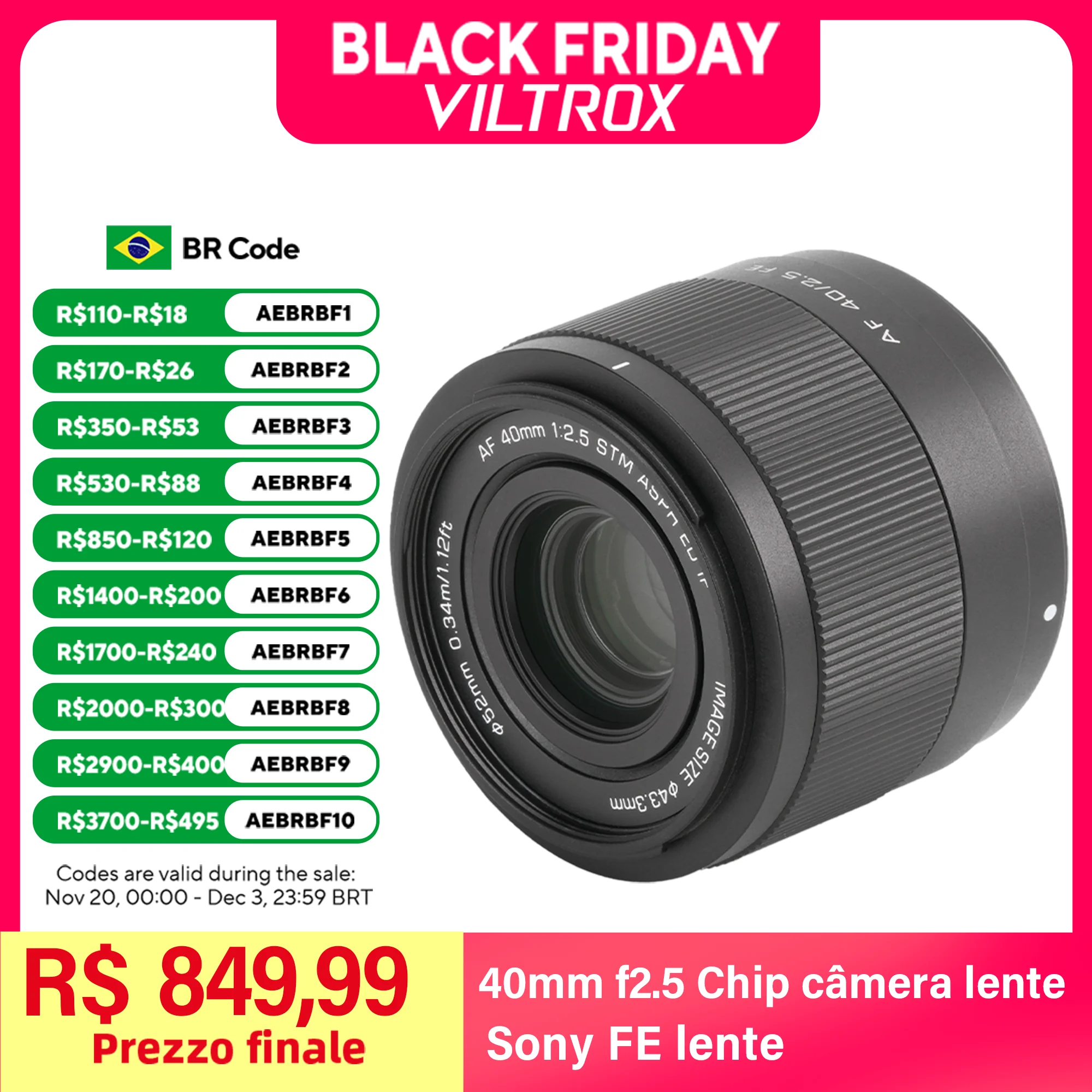 Viltrox F2.5 40มม. สำหรับเลนส์ SONY E Nikon Z เลนส์กล้องถ่ายรูปเลนส์ Vlog โฟกัสอัตโนมัติเต็มเฟรมสำหรับ Nikon ZF ZFC Z6 Z8 Z7