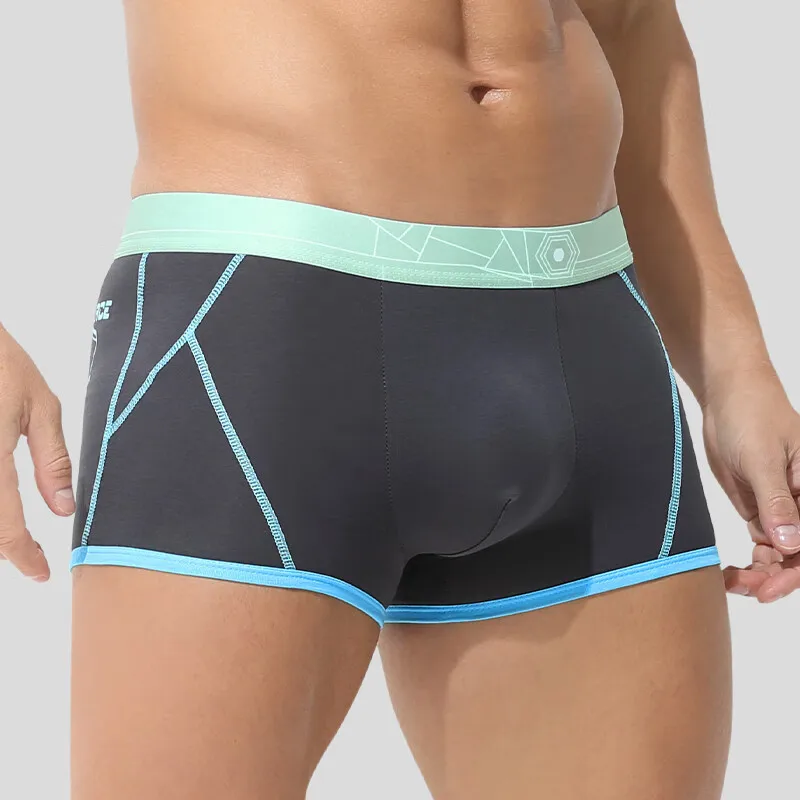 Men's underwear 40S cotton comfortable boxers striped printed underwear boys youth breathable sports boxers