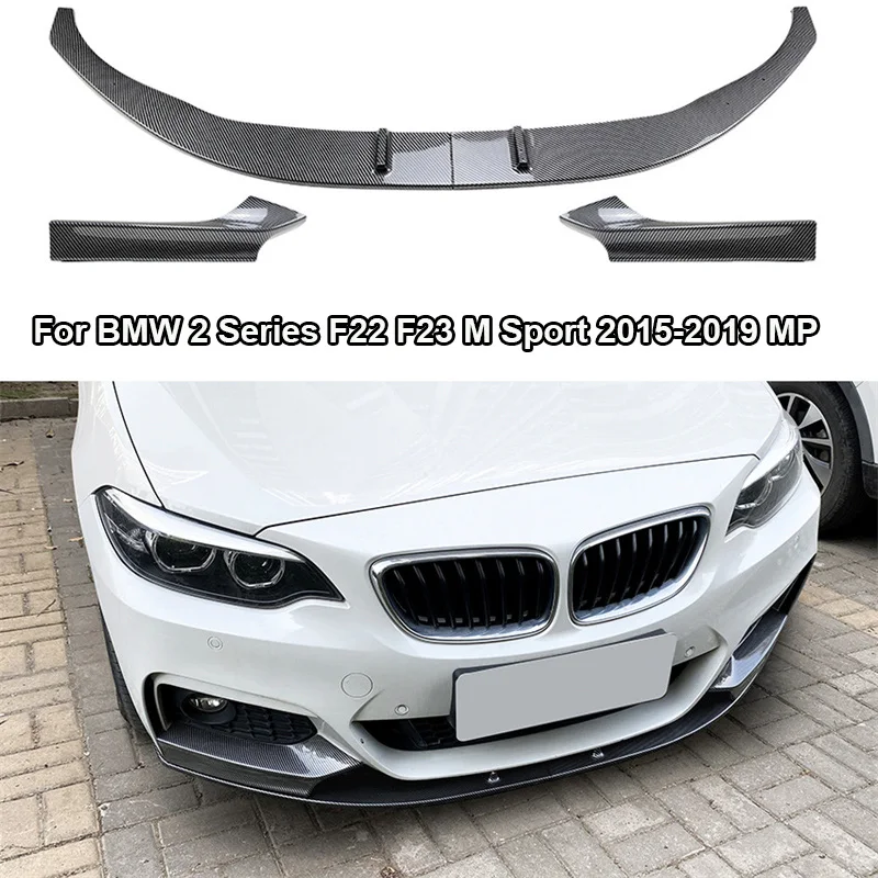 

GLOSS BLACK For BMW 2 Series F22 F23 M Sport 2015-2019 MP Car Front Bumper Lip Lower Spoiler Splitter Body Kit under Guards