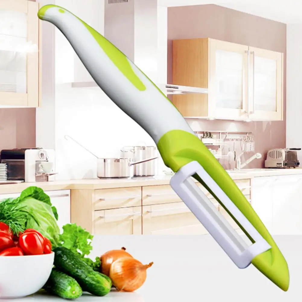 Ceramic Peeler Ergonomic Curved Handle Sharp Blade Food Grade Multi-functional Manual Vegetable Fruit Peeling Tool Gadgets