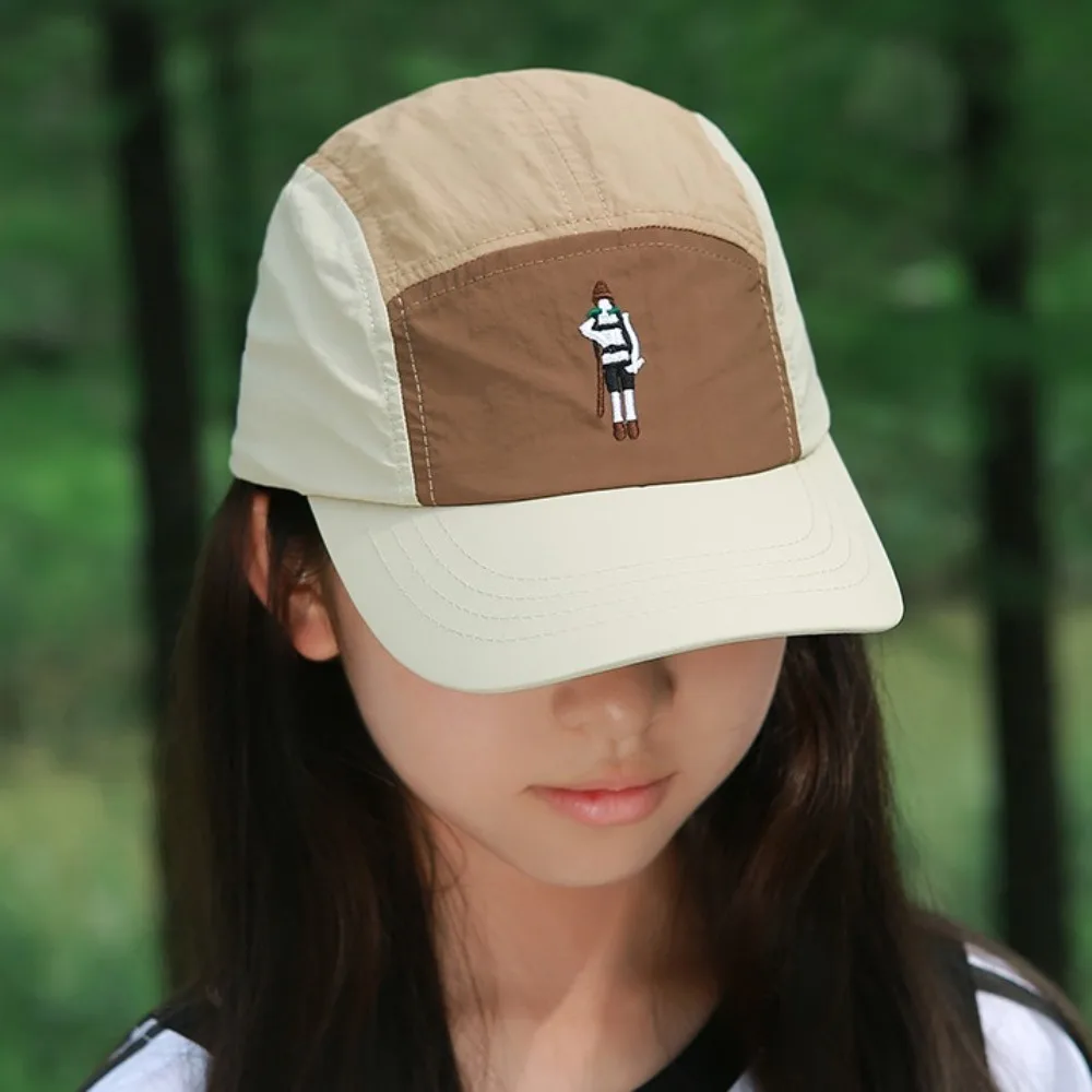Casual Waterproof Curved Brim Golf Hat Breathable Splicing Flat-brimmed Cap Ultra-thin Peaked Quick-drying Dad Hat Adult/Child