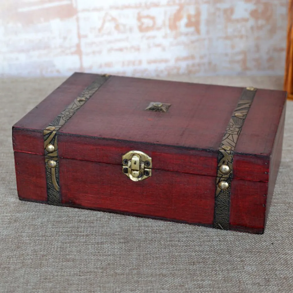

Wooden Jewelry Box With Rusty Bronze Fasteners Vintage Style Storage Case For Jewelry Organizer Gift Wood Storage Box