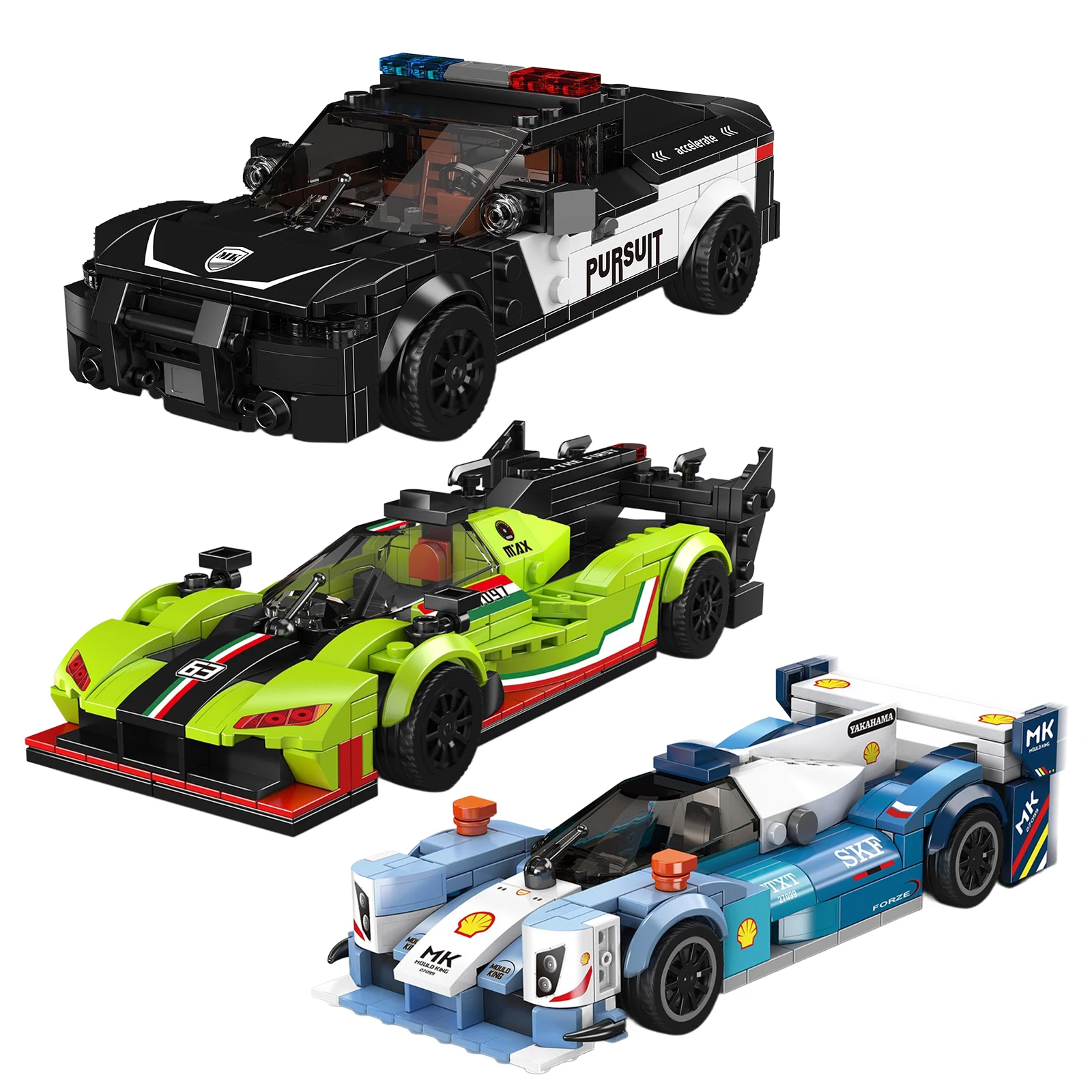 

MOLD KING 27097 27098 27099 Спортивный гоночный автомобиль SC63 FR-499P Модель Строительный блок с коробкой для дисплея Кирпич в сборе Рождественский подарок