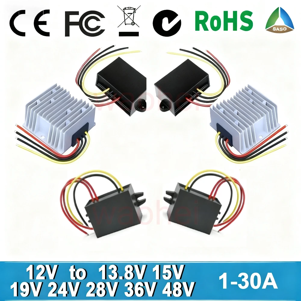 

DC DC Converter Boost 12V to 13.8V 15V 19V 24V 28V 36V 48V 1A-30A Voltage Regulator Car Laptop Power Supply Boost Module CE