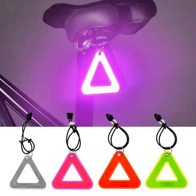 Elastic Triangle Reflective Warning Tag Multifunctional Bike Hanging Reflector Cycling Safety Protective Sign For Bicycle Riding