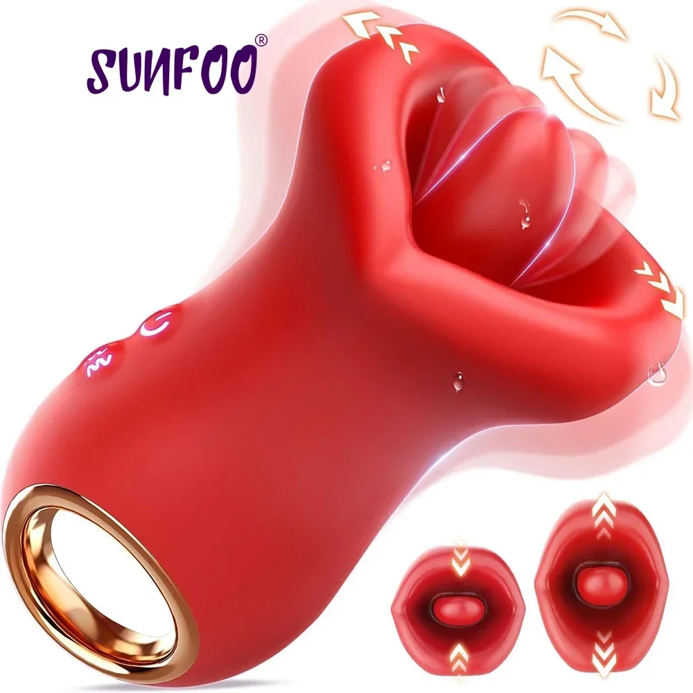 ear tools Sexy Shop Produts Red Lip Vibrator Female Kiss Clit Vibrators Tongue Licking Sex Toys For Women Vibrador