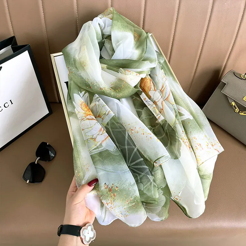Festival women's scarves 2026 new style gift for mom and elders thin summer shawl gauze scarf