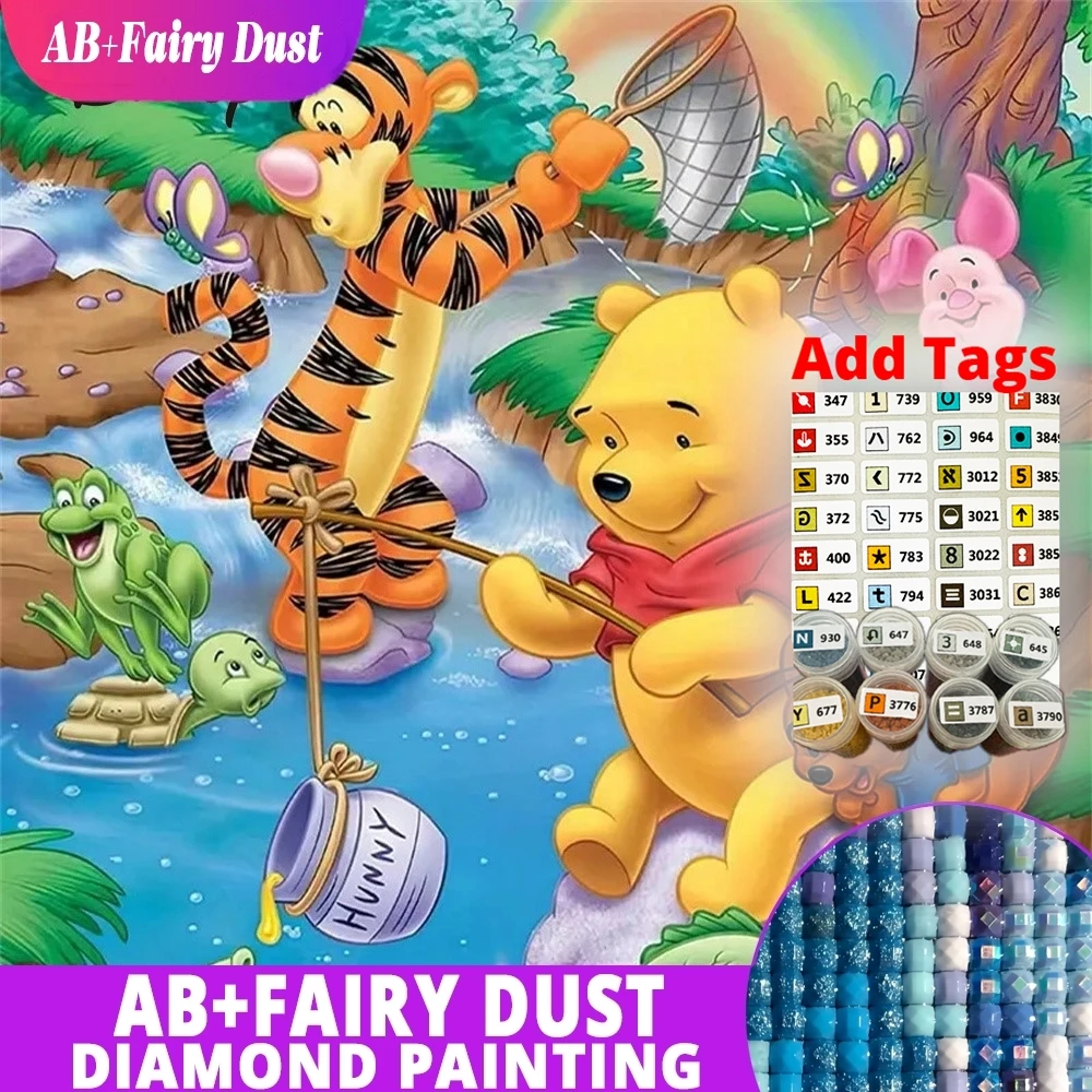 

AB Fairy Dust Disney Новое поступление Алмазная вышивка Медведь Животное Мозаика Винни Пух Полный квадратный круглый алмазная живопись Тигра