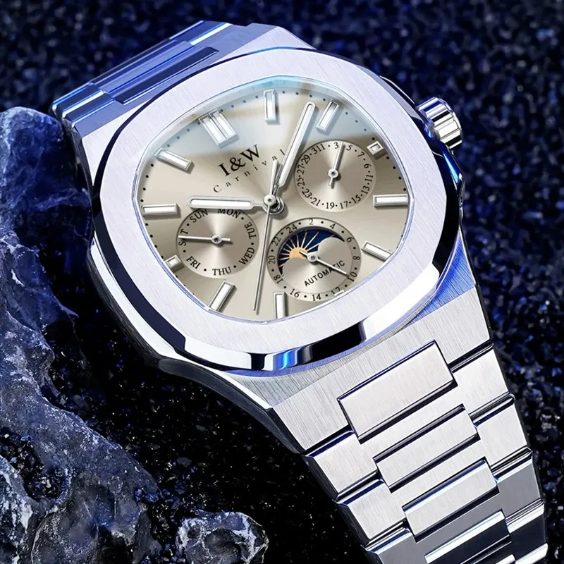 Carnival Original Brand Luxury Watches for Men Fashion Waterproof Business Calendar Automatic Mechanical Wristwatch Reloj Hombre