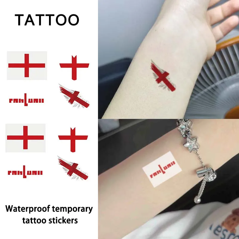 

England Flag Temporary Tattoo Sticker, Long-lasting Waterproof, Realistic Non-reflective Fake Tattoo, for Men and Women