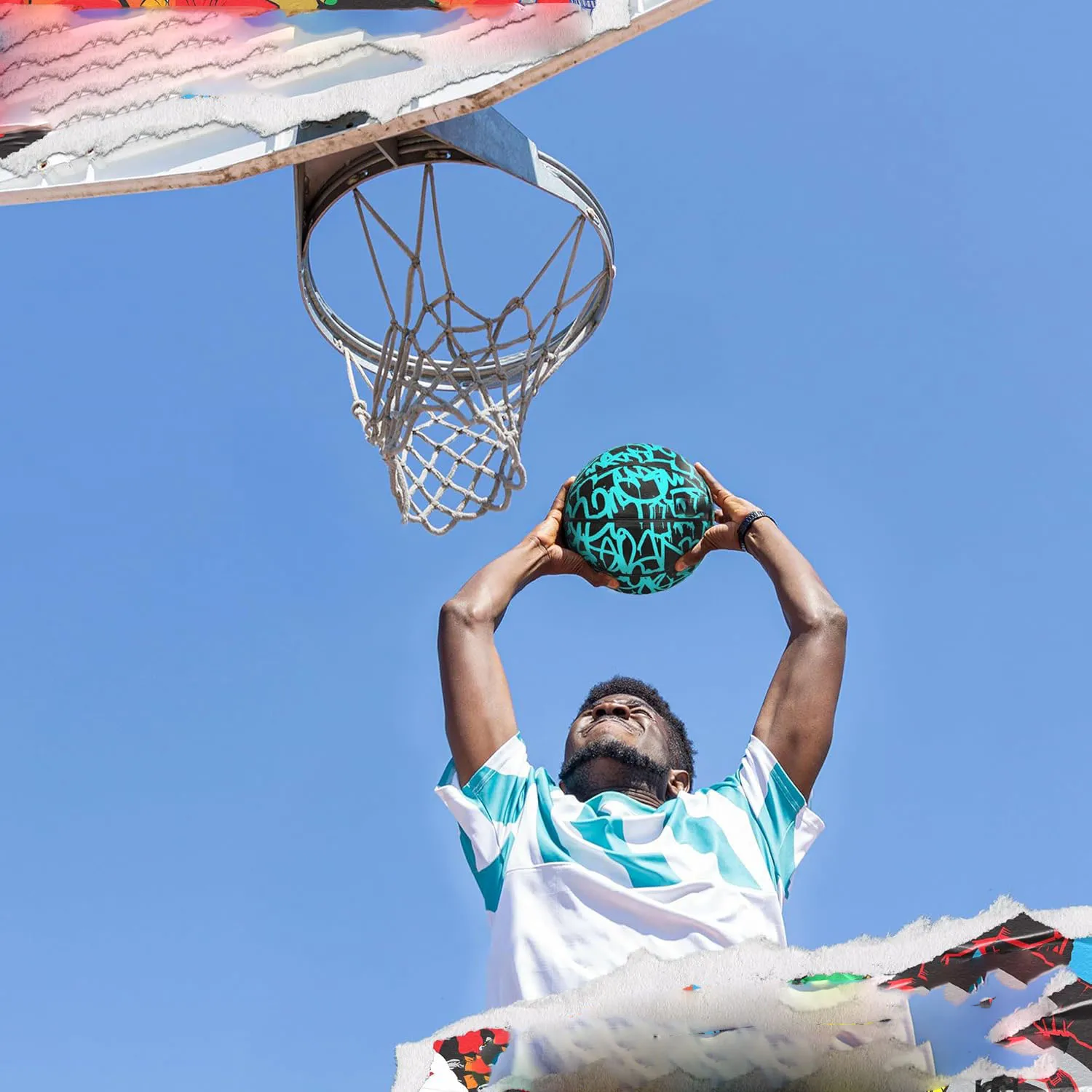 كرة سلة مطاطية مقاس 7 للتدريب الداخلي/الخارجي، كرة سلة مطاطية مقاومة للاهتراء