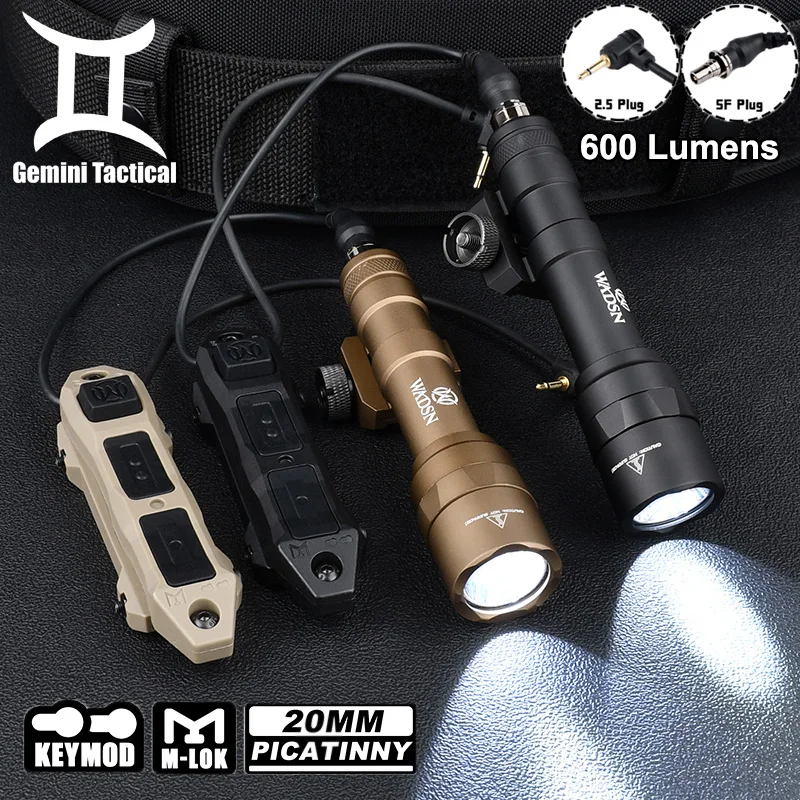 

Wadsn M600U 600Lumens High Power White LED Scout Flashlight Set Dual Function Pressure Switch Hunting Weapon Powerful Flashligh