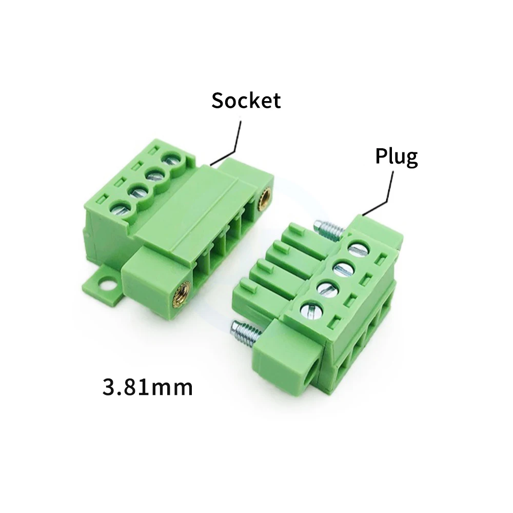(5 pcs) KF 15EDGKPM 2EDGKPM 3.81mm Solderless Locking Plate Fixing 15EDGKM Pair Terminal Block with Lugs Set of 2-24Pin