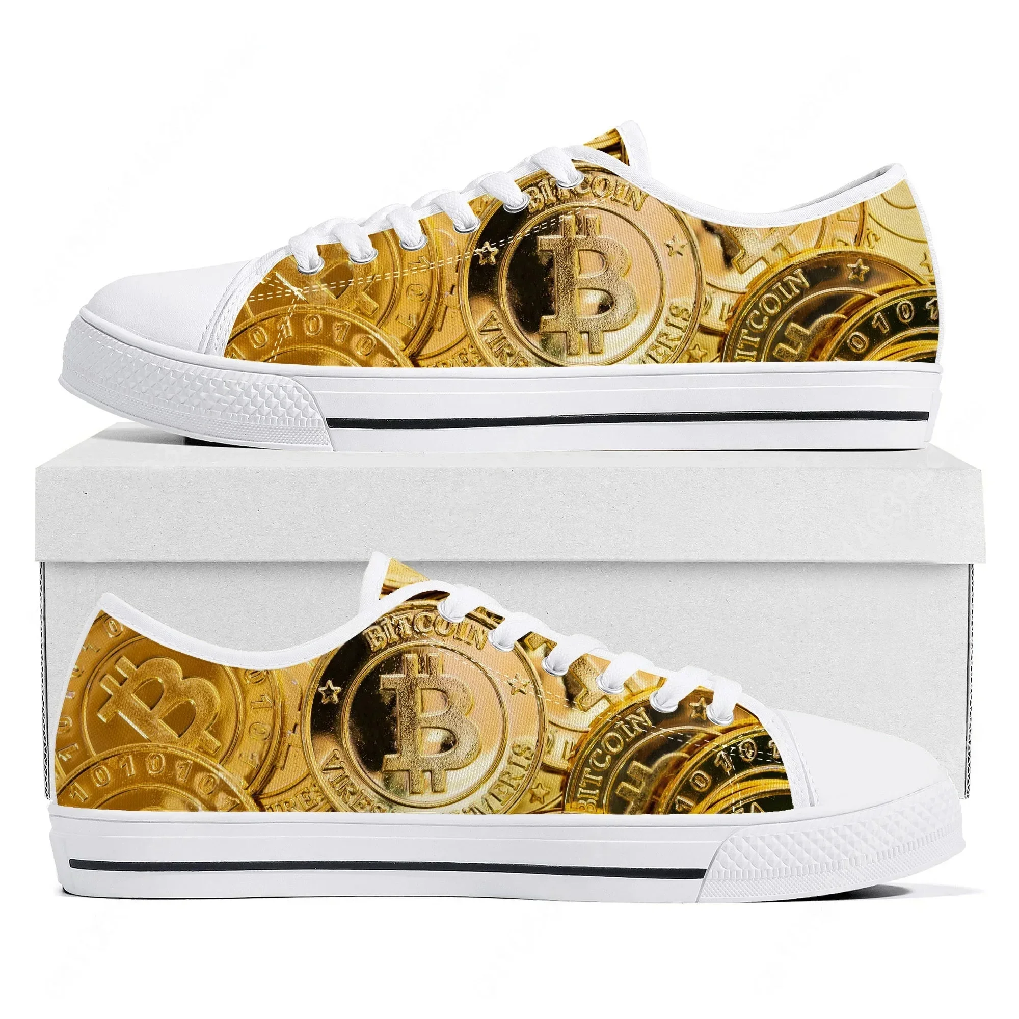 Bitcoin Cryptocurrency Miner BTC Coin Low Top High Quality Sneakers Mens Womens Canvas Sneaker Couple Shoes Custom Shoe