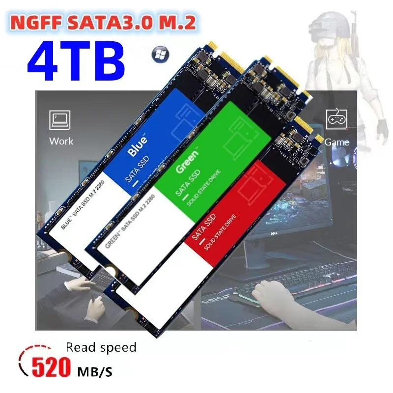 For xiaomi NEW SATA 3.0 Internal SSD M.2 High Speed SSD  1TB 2TB 4TB Expansion High-Speed transmission For Laptop SSD Notebook