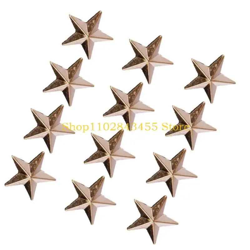 49MC 12pcs อินเทรนด์ Five Pointed Star Collar เข็มกลัด Badge Retros Pin
