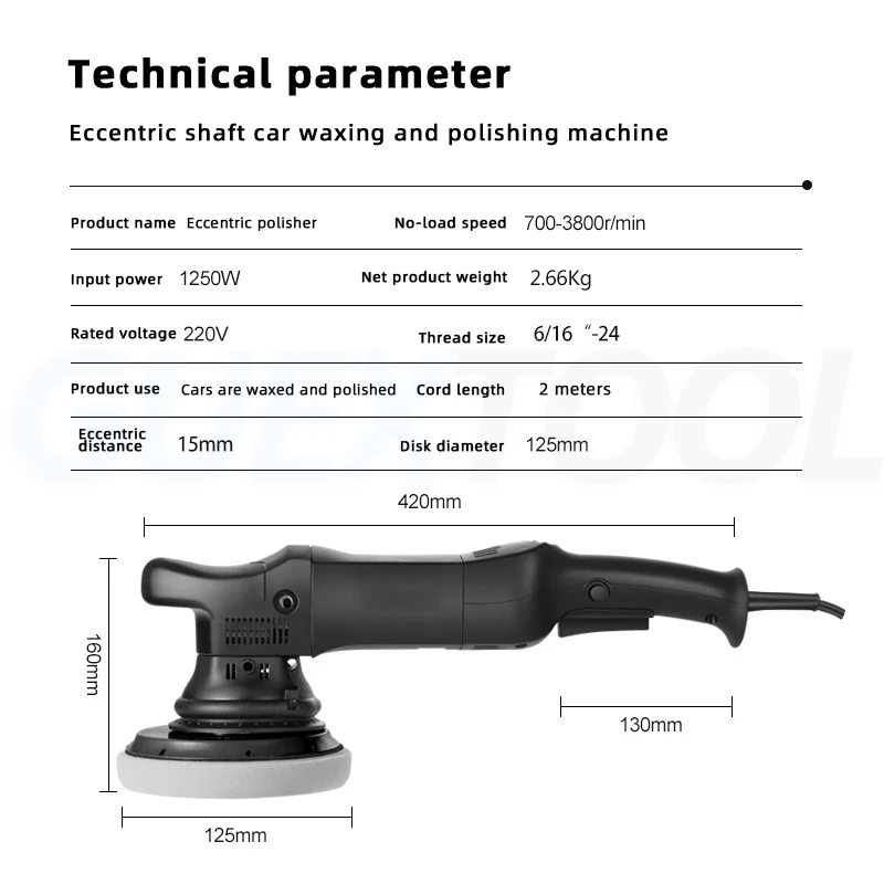 Car Polishing Machine Random Orbital Buffer Machine For Car Detailing Polishing Waxing With Variable Speed Dual Action Polisher