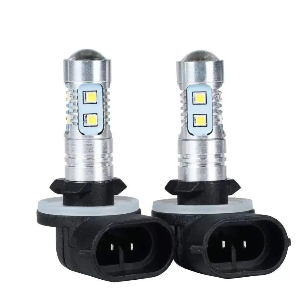 2PCS 12-24V LED Fog Light Bulbs 50W Plug and Play High Power LED Bulbs Waterproof Design Car Daytime Light Bulbs Car Lighting