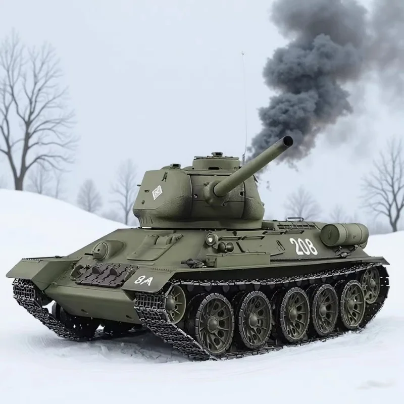 Heng Long Remote Control T-34 Tank 1:16 Scale 2.4GHz Metal Electric 4WD Off Road Battle Toy With Smoke Effect For Adults Boys