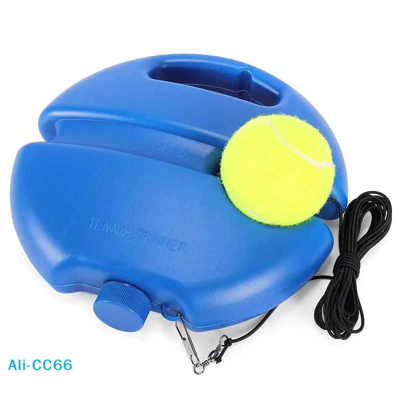【C】Heavy Duty Tennis Training Aids Base With Elastic Rope Ball Practice Self-Duty Rebound Tennis Trainer Partner Sparring Device