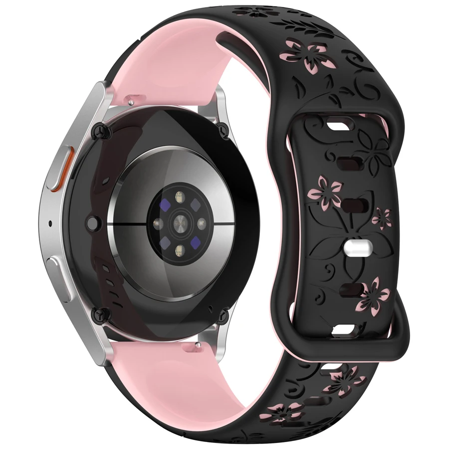 3D Gesneden Bloemen 18mm 20mm 22mm Horlogeband Siliconen Band Voor Samsung Galaxy Horloge Huawei Horloge Xiaomi Amazfit Smartwatch