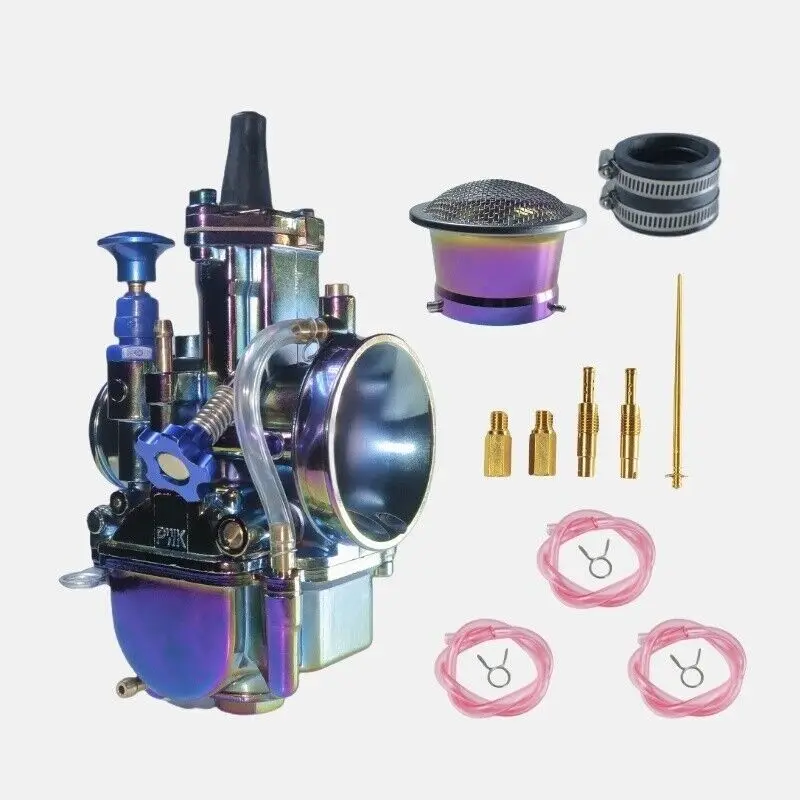 

Universal Colorful electroplating Fuel Carburetor Colorful wind cup PWK24 26 28 30 32 34mm Koso Carburetor