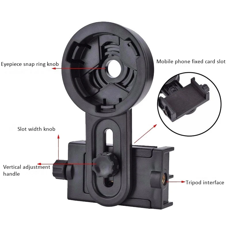 Universal Mobile Phone Adapter Mount Photographic Mount Monocular Binocular Point Mirror Telescope