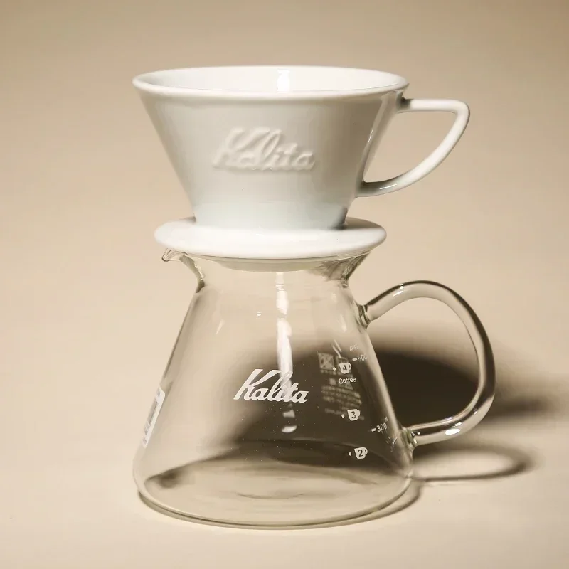 Japan kalita hand punch coffee pot set household drip filter cup glass sharing pot filter cup coffee tool