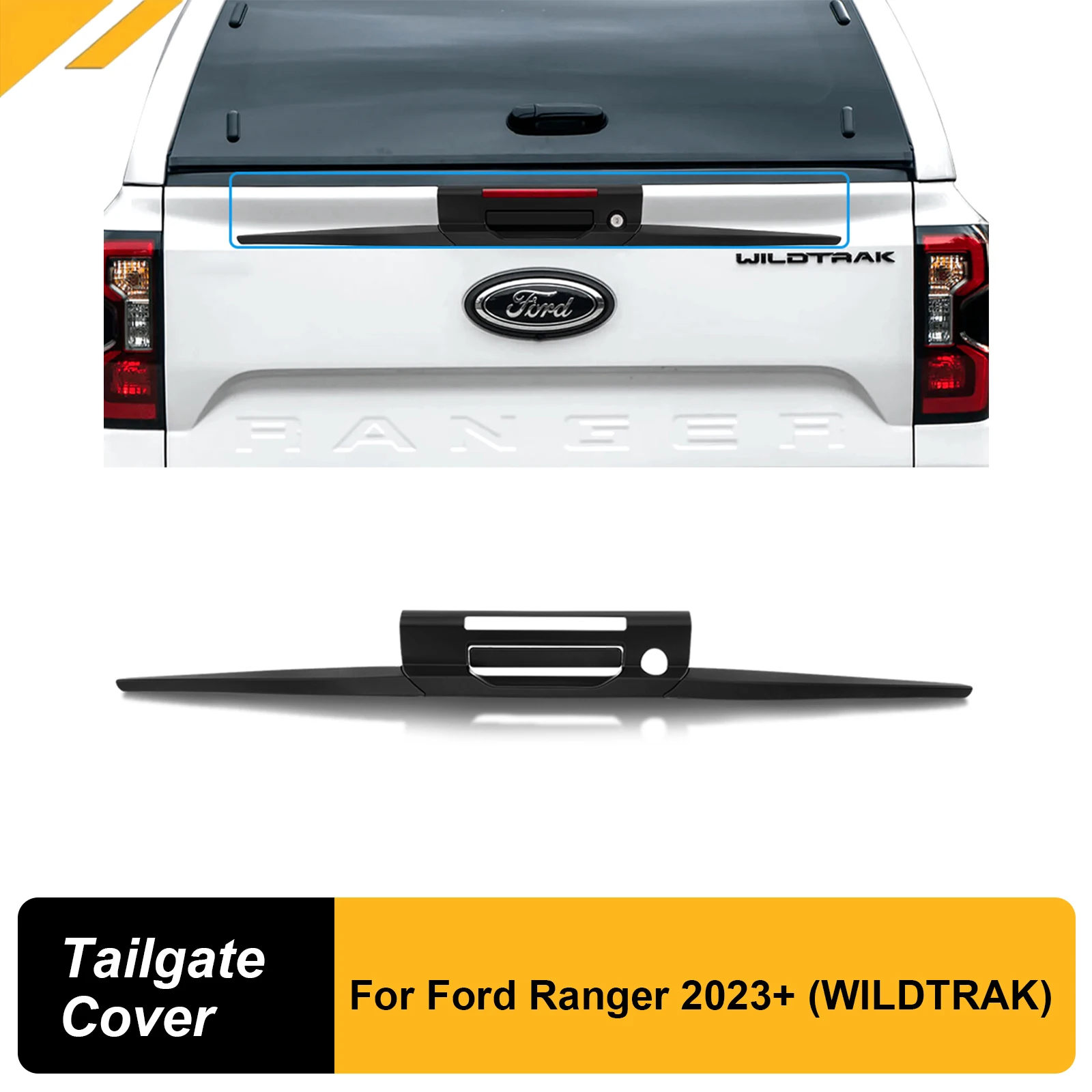 

Tailgate Cover Rear Handle Trim Guard With Keyhole For Ford Ranger Wildtrak T9 2022 2023 2024 Next Generation Accessories