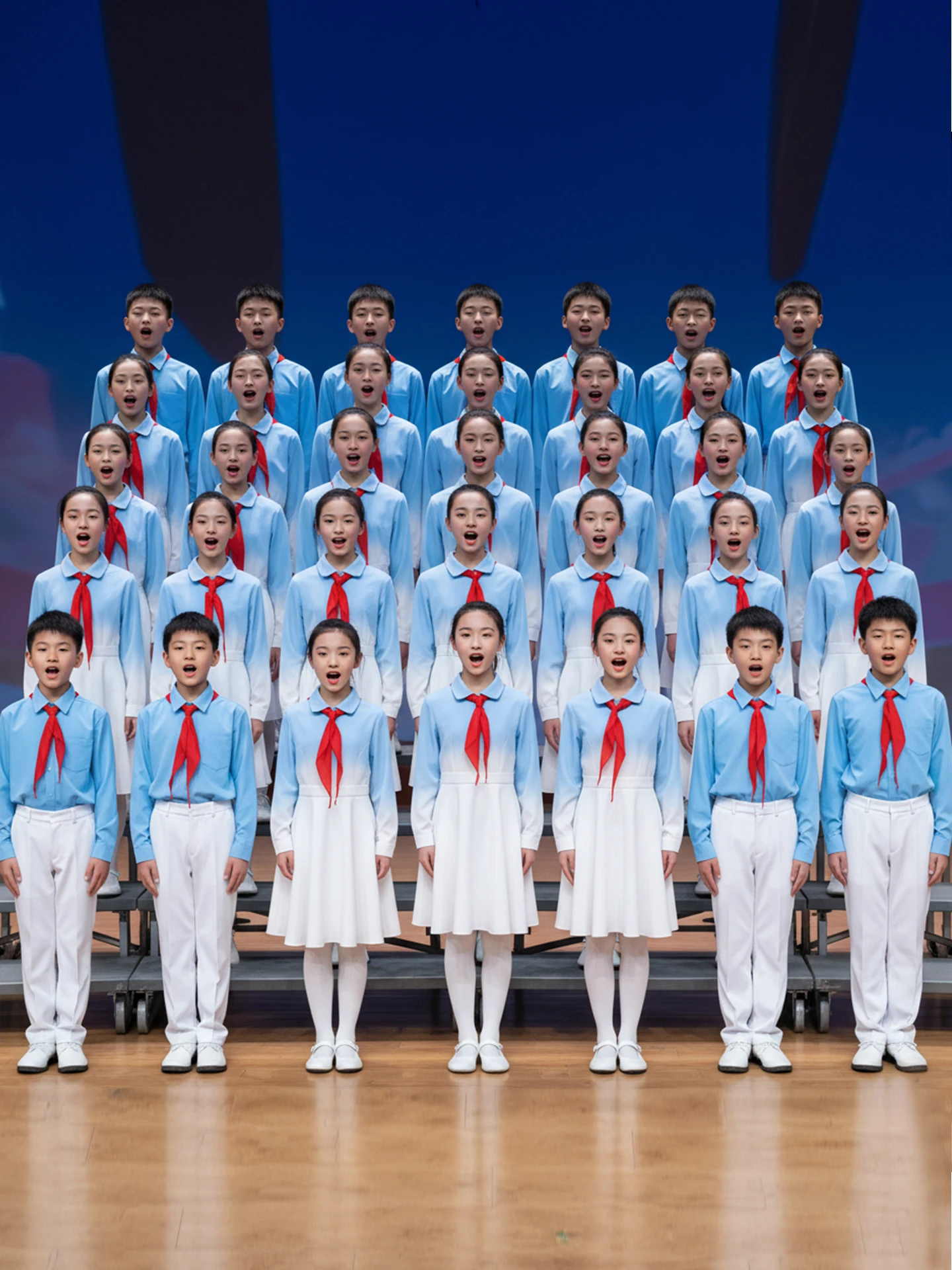 

Children's Chorus Performance Outfit National Speech Reading Cetition Blue ex Primary And High School Students