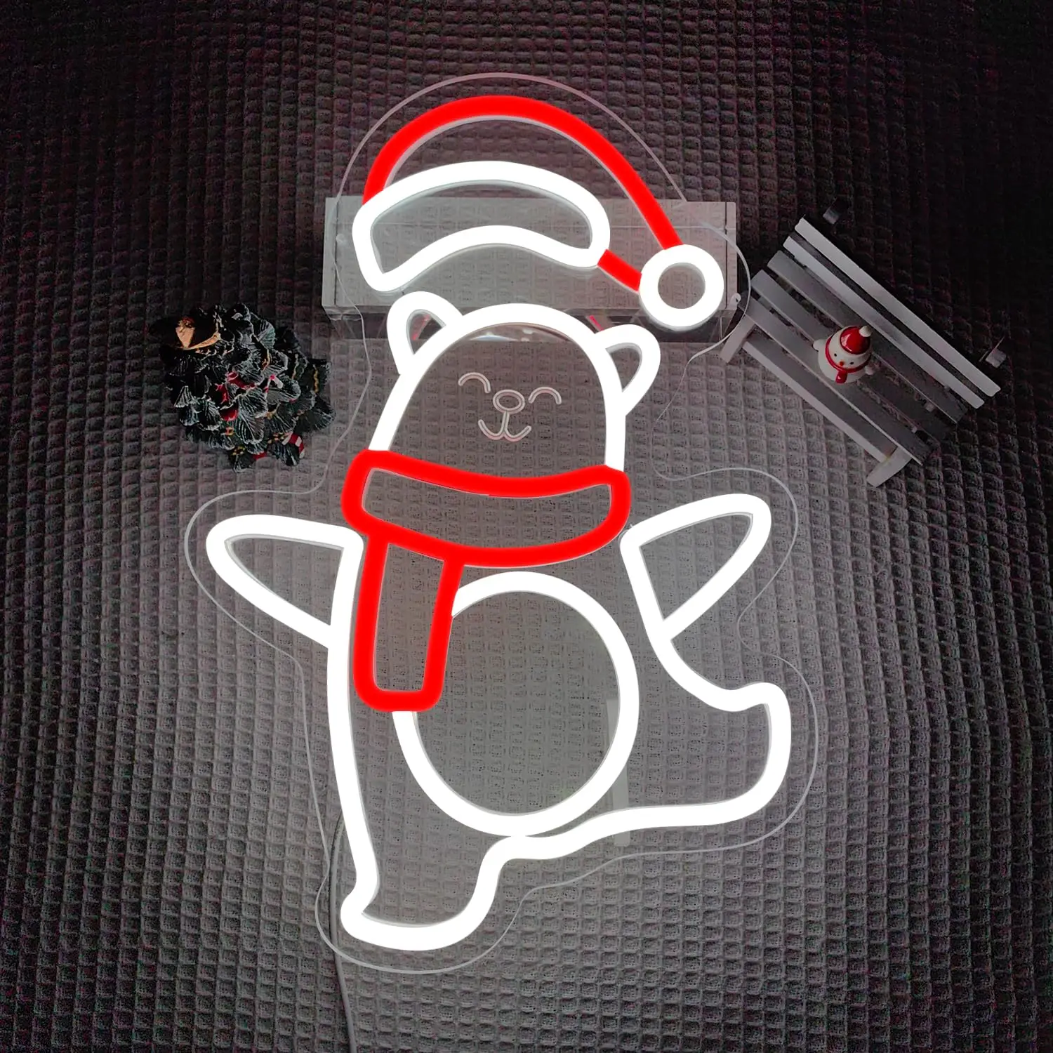 

Рождественские белые медведи неоновая вывеска USB с регулируемой яркостью светодиодная подсветка вывески Настенный декор для рождественской вечеринки Спальня Гостиная