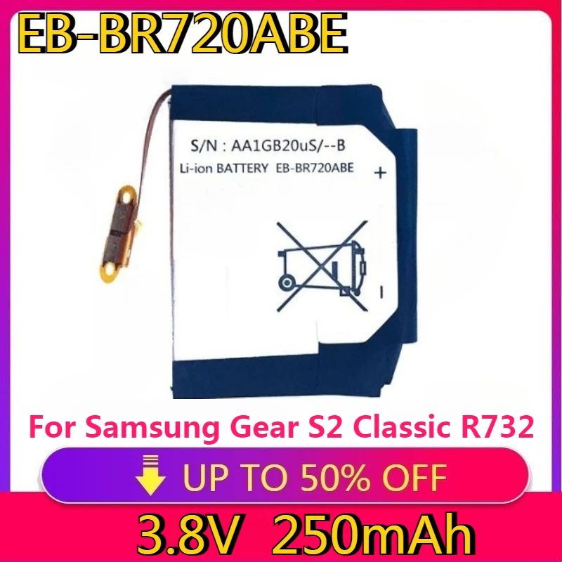 

New High Quality Replaceable EB-BR720ABE Battery for Samsung Gear S2 Classic R732 R720 SM-R720 250mAh Batteries