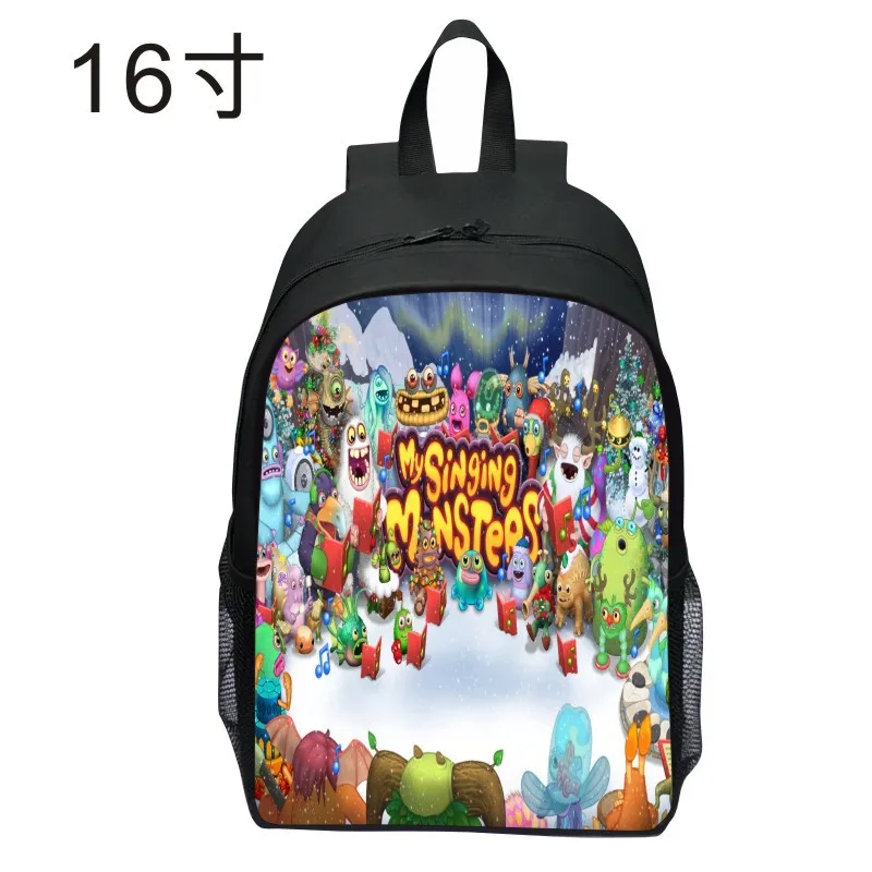Nouveau produit imprimé mon mon monstre chant sac à dos dessin animé sac à dos école primaire