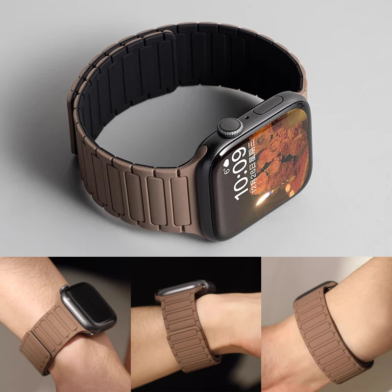 

Магнитный ремешок Pop для Apple Watch Ultra 2 49 мм 42 мм 46 мм 44 мм 45 мм 40 мм 41 мм Силиконовый ремешок IWatch Series 10 8 9 6 7 SE 5 4 Brac