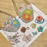 1 pc Dopamine Handcrafted Beaded Jelly Shoes Sports Sandals Accessory DIY Decorative Shoe Flower Slippers Colorful Buckles