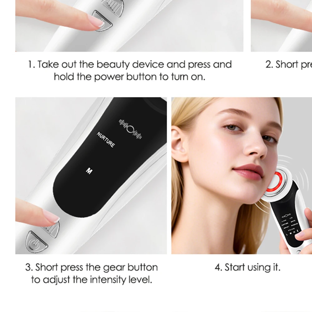 7-in-1 EMS Gesichtsliftgerät LED-Lichttherapie-Massagegerät Anti-Aging-Faltenentfernung Hautverjüngung Straffung Facelifting