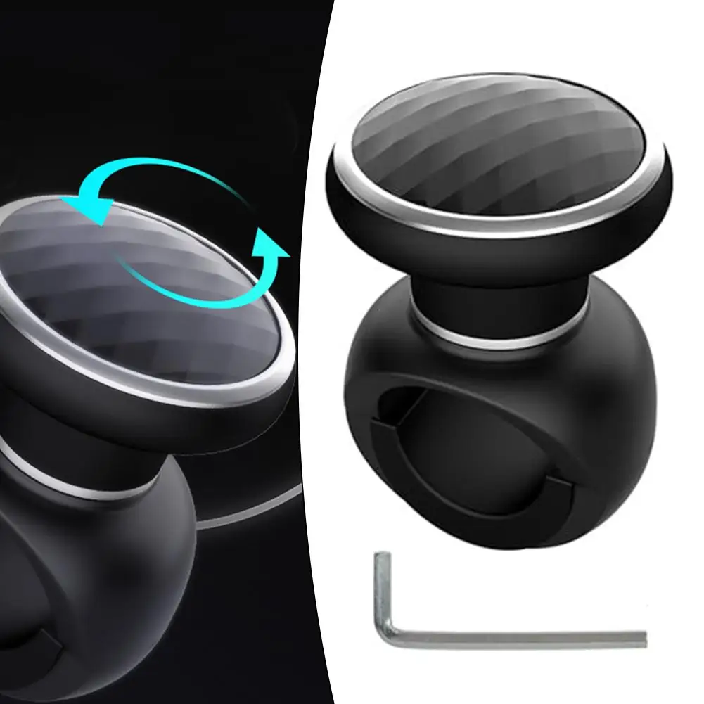 Car Steering Wheel Spinner Knob ABS Premium Black Assist Ball Grip Booster For Truck SUV Sedans Easier Parking Steering Controls