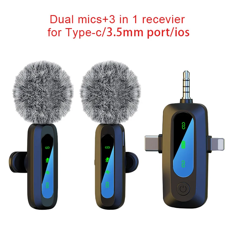 4 in 1 Wireless Lapel Microphone Lavalier Studio Microfono Solapa Inalambrico Mikrofon Do Komputera For Mobile Iphone Camera PC