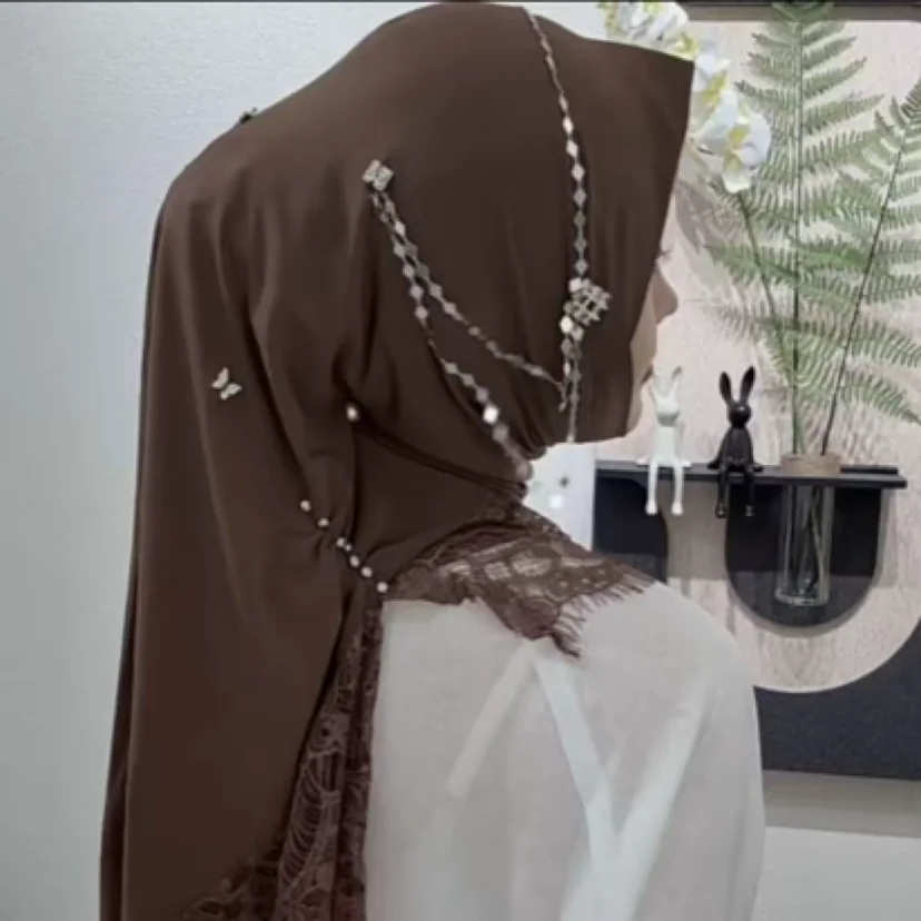 Boutique Lace Moslem Malasia Head Cover Swallowtail Hijab