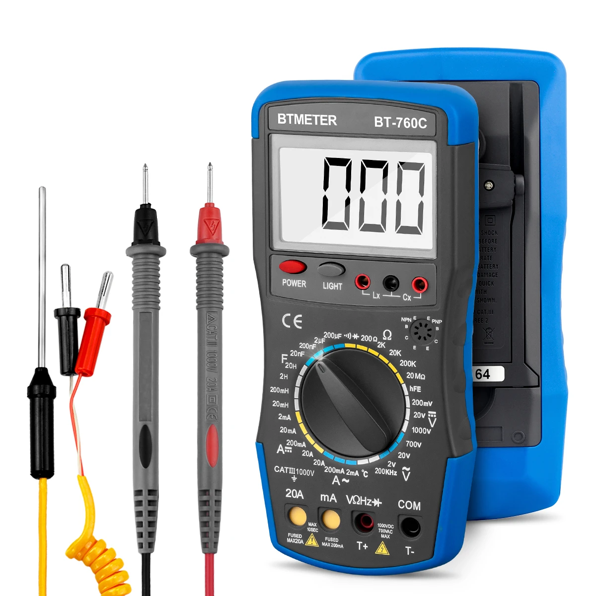 

BT-760C Digital Multimeter Capacity Inductance DC/AC Voltage Test Temperature DC/AC voltage,DC/AC current,resistance,capacitance