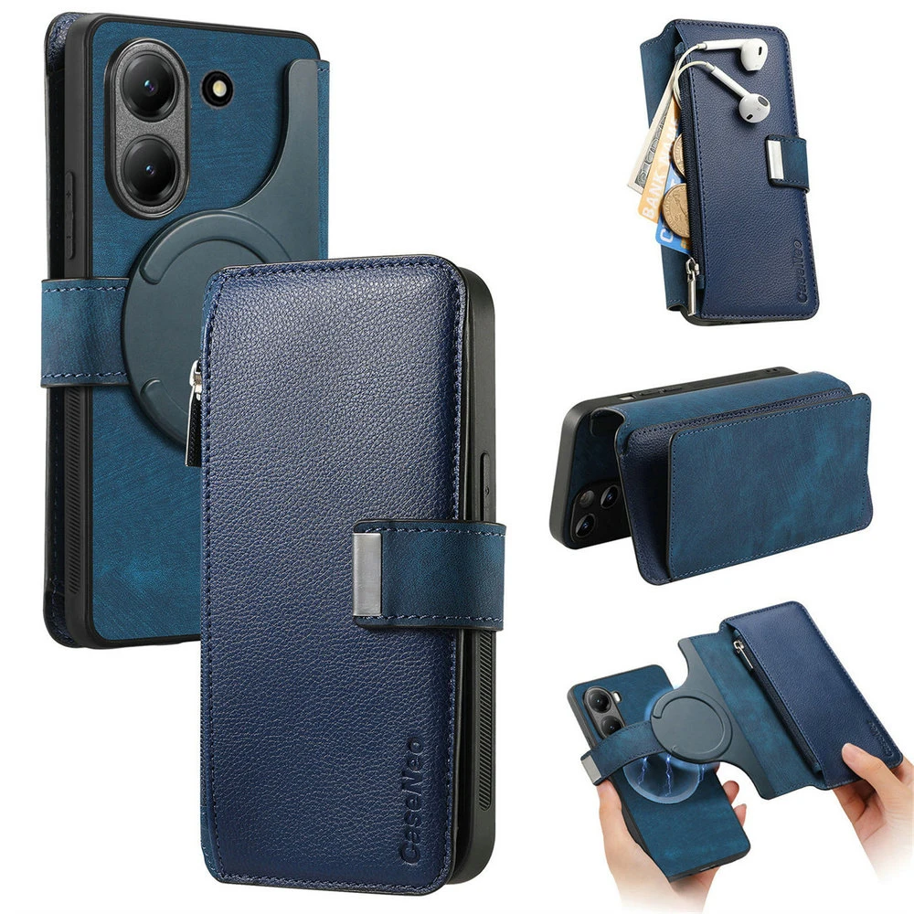 For PocoX8Pro Max 5G Leather Case Zipper Detachable 2IN1 RFID Card Wallet Skin Xiaomi Poco X8 Pro Max Case PocoX8 X 8 8X Fundas