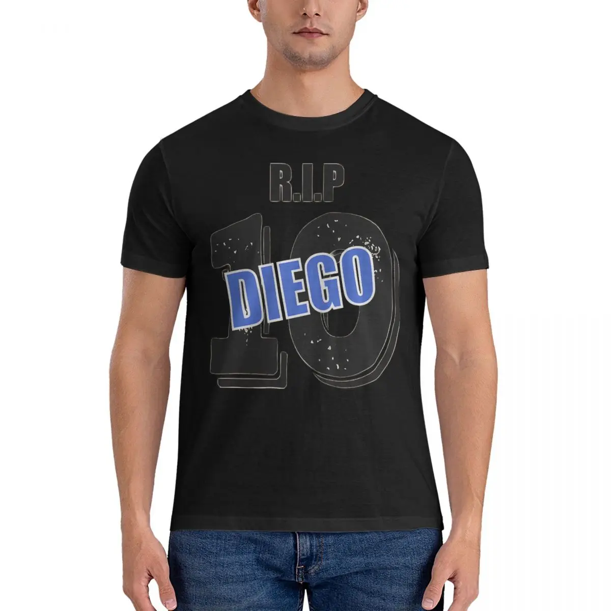 Football T-Shirts for Men Diego Armando Maradona Fashion 100% Cotton Tee Shirt Crew Neck Short Sleeve T Shirts 4XL 5XL Clothing