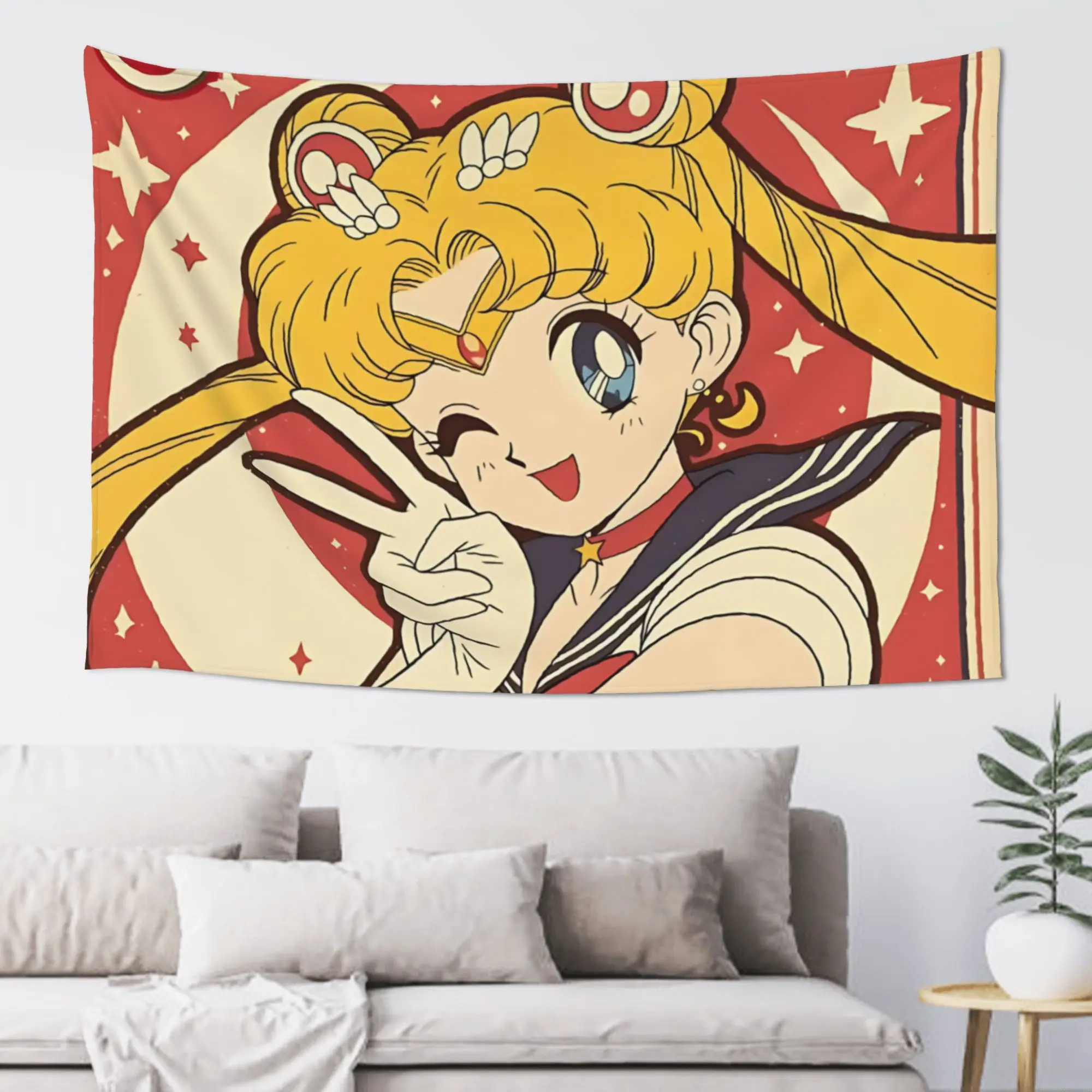 Cutecore Sailor Moons Tapestry Bedroom Decoration  Wall Hanging Blanket Tapestry Cool Stuff For Room
