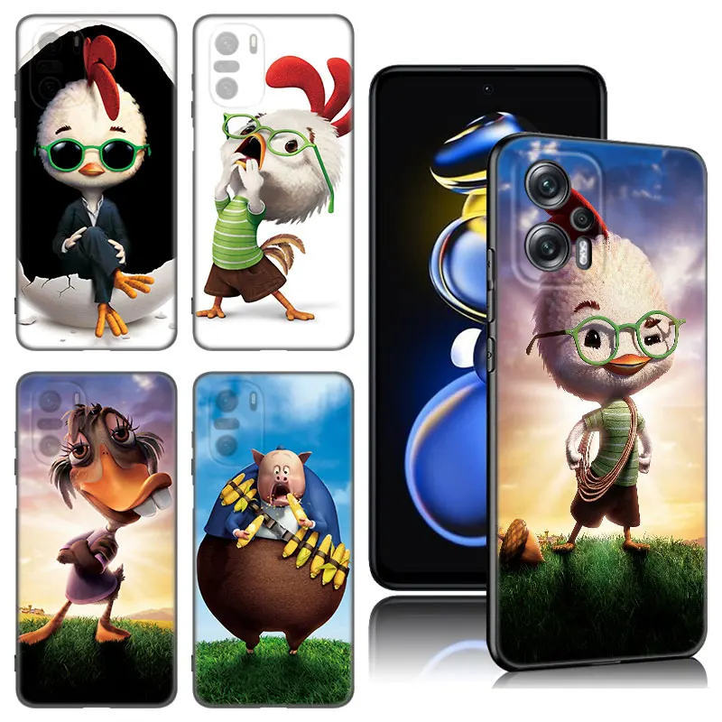 Disney Chicken Little Phone Case For Xiaomi POCO X3 X4 NFC F5 M2 M3 M4 M6 X5 Pro F3 F4 GT 5G C31 C55 M5S Black Silicone Cover